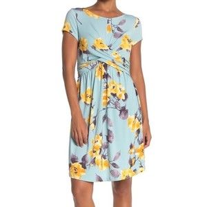 West Kei Multicolor Short Sleeve Midi Dress Sz XS